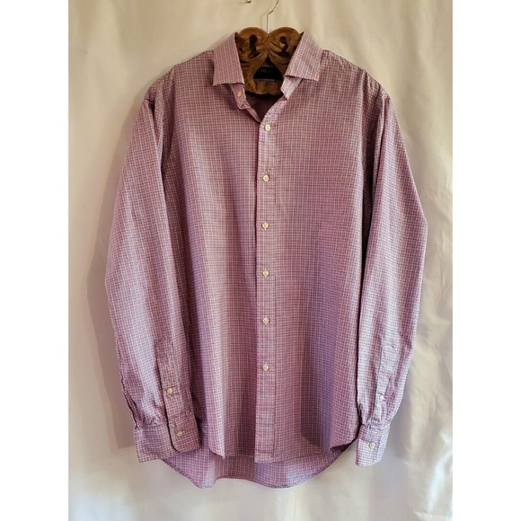 Polo Ralph Lauren Men's Button Down Shirt Size Large Pink And Blue Cotton - Picture 1 of 4